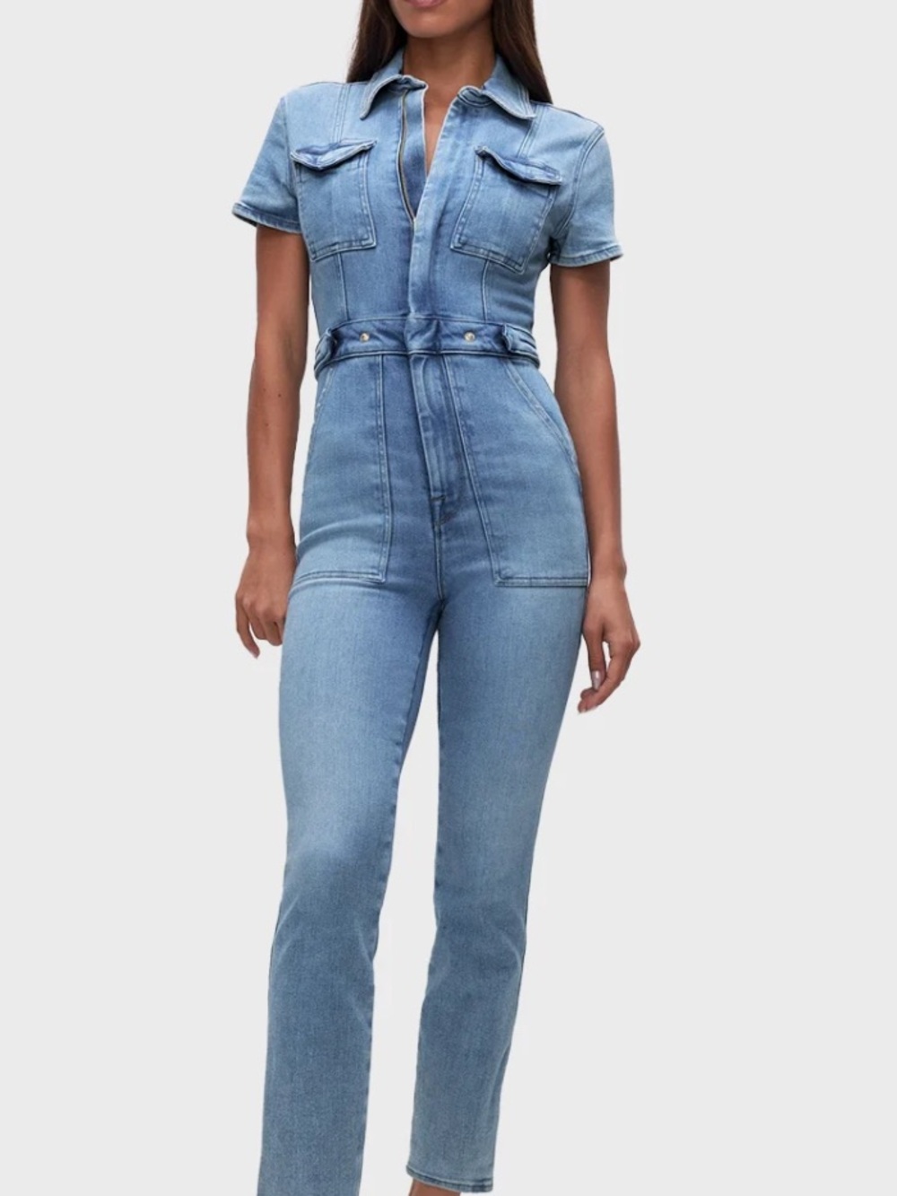 Good American Light Blue Denim Jumpsuit Overalls